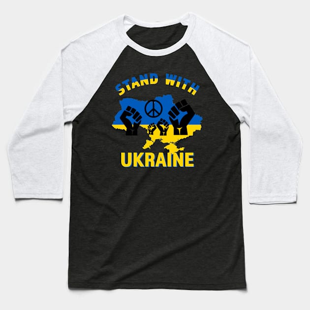 Stand With Ukraine Baseball T-Shirt by RKP'sTees